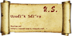 Uzsák Sára névjegykártya