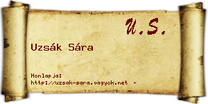 Uzsák Sára névjegykártya